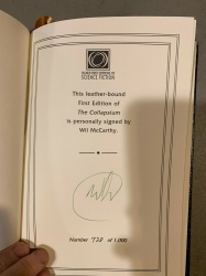 Collapsium - Wil McCarthy SIGNED Sci Fi 1st Edition Easton Pess 