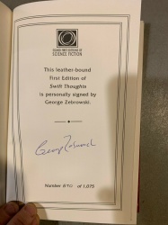 Swift Thoughts - George Zebrowski SIGNED Sci Fi 1st Edit Easton Pess 