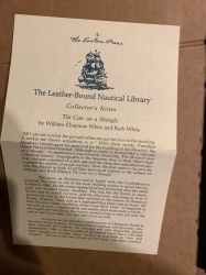 Tin Can on a Shingle by William Chapman White Nautical Easton Press 